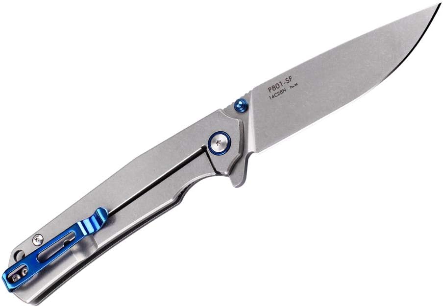 Pocket Knife for men Tactical Folding Knives Small Frame Lock 14C28N Stainless Cool Steel Camping Knives with Pocket Clip Hiking Work EDC Gear Tool P801-SF