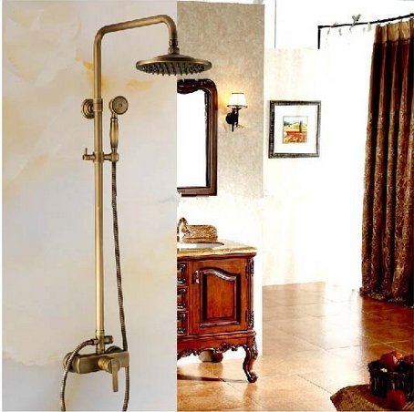 Robinet de douche pluie en laiton antique Gowe Luxe pour salle de bains rétro