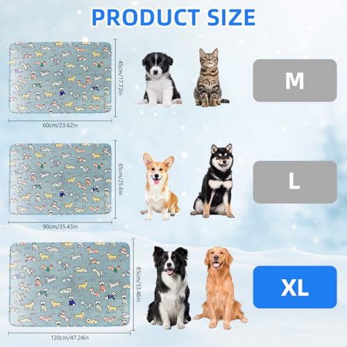 Image of Qpets Self-Cooling Pad for Dogs and Cats, Compatible with Pressure Activated Cooling mat Using ice Silk Fabric, Large Waterproof Design for Heat Stroke Prevention and Stay Cool Comfort Indoors