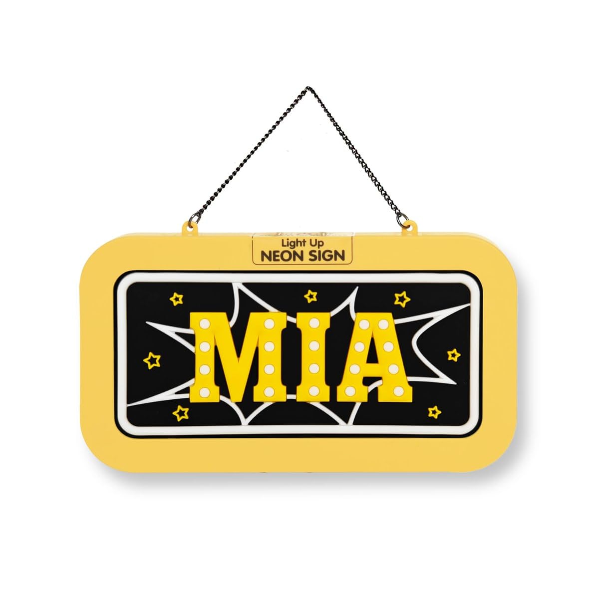 History & Heraldry Mia Name Sign - Yellow - Light Up Neon