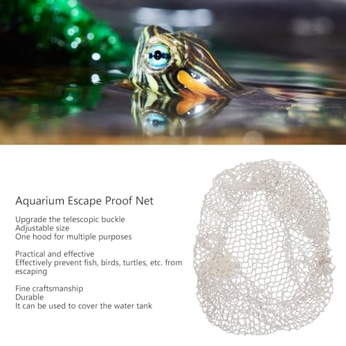 Image of Aquarium Escape Proof Screen Net - Clear Mesh Netting Cover for Fish Tank, Reptile Terrarium (M)