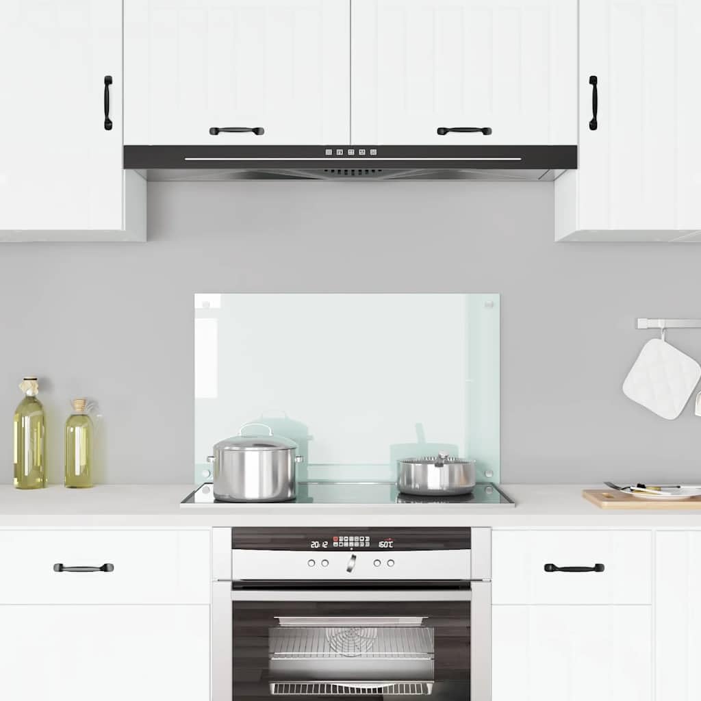 Genérico Paraschizzi per Cucina Bianco 80x50 cm in Vetro Temperato,Bianco,6.75kg,249455