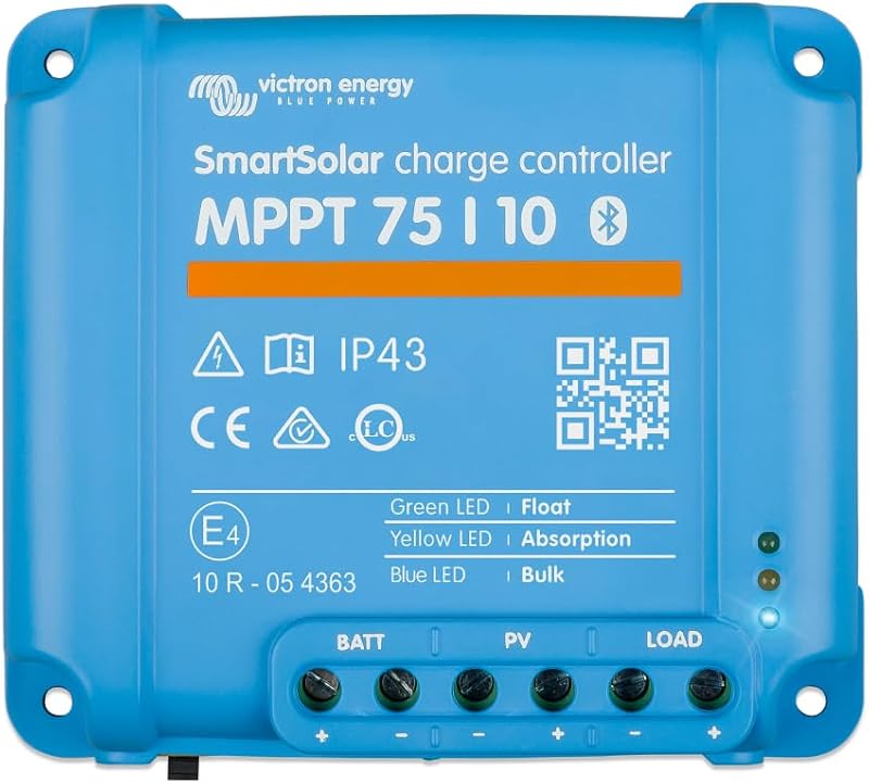 Controlador de carga solar Victron Energy SmartSolar MPPT 75 V, 10 A, 12/24 V com Bluetooth