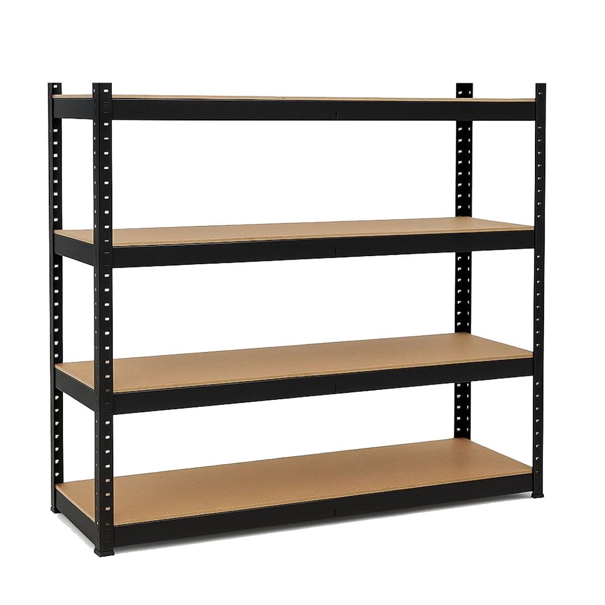 INTEC – Estante de almacenamiento metálico de 4 niveles XXL (160 x 60 x 180 cm) – 1600 kg (400 kg/nivel) – Estructura de acero galvanizado y MDF con certificación TÜV – Estantes ajustables sin