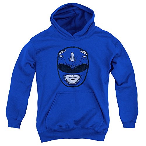 Power Rangers Blue Ranger Mask Unisex Youth Pull-Over Hoodie for Boys and Girls
