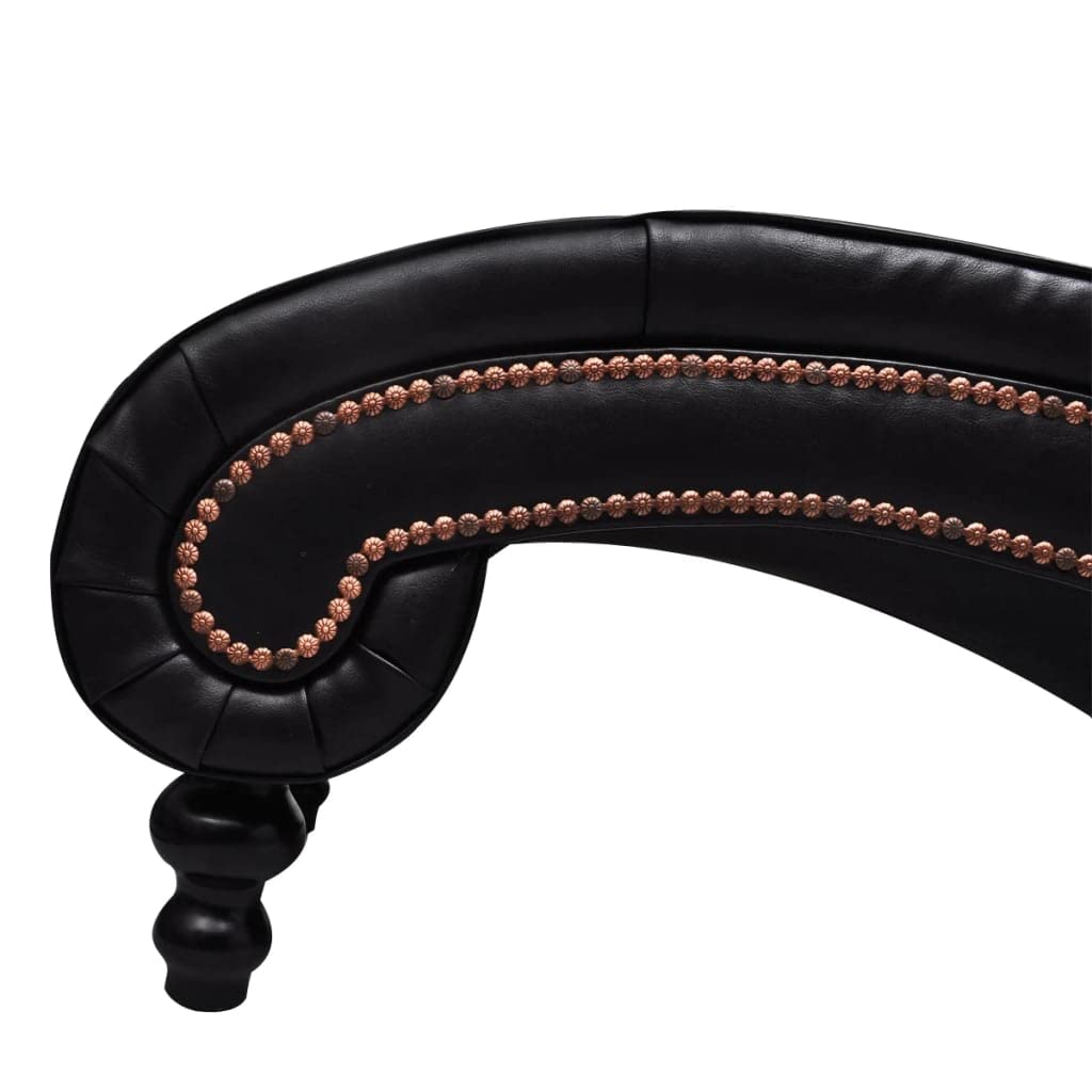 vidaXL Diván Chaise Longue Clásico Botones Poliuretano Marrón Sillón Camilla