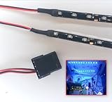  Top Led - Guirnalda de luces para ordenador (18 ledes, 2 guirnaldas de 30 cm) azul azul claro 40cm