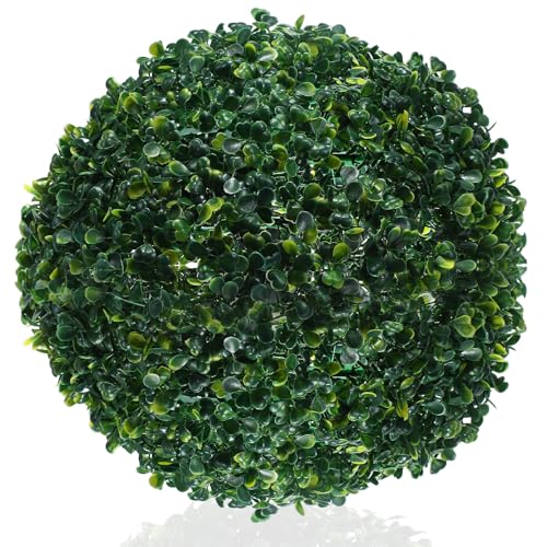 Bola topiaria artificial de 33cm juego de 2 esferas de plástico verde para exterior e interior 2