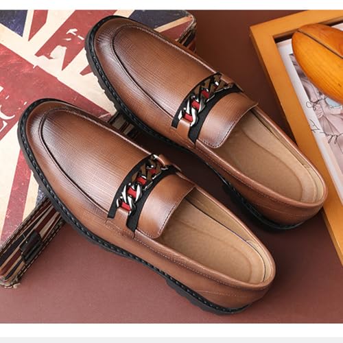 Men's Leather Buckle Formal Loafers Vintage Pointed Toe Slip-On Oxford Formal Shoes3