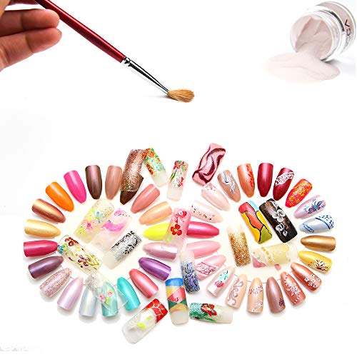 ANIVIA Acrylic Nail Brush Kolinsky Sable Acrylic Nail Art Brushes Nail Polish Brush Gel Nail Brushes For Acrylic Application #8 Gel Nail Brush Round Acrylic Nail Brush for Nail Art - Thumbnail 2
