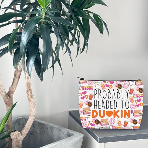 WCGXKO Probably Headed Makeup Bag Donut Lover Gift Coffee Refreshment Merch (Coffee Bag)