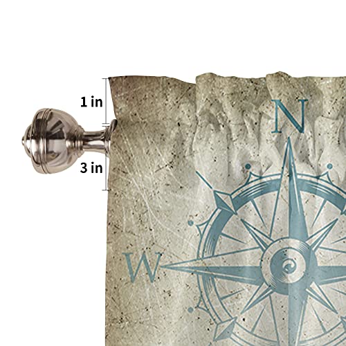 Yun Nist Valance Curtain For Windows Watercolor Sea Turtle And Starfish Ocean Life,Privacy Panel Rod Pocket Window Treatment Retro Nautical Theme,Short Valances For Bathroom Kitchen Bedroom 54X18In #TOP4