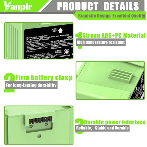 Image of ABL-D1 2500mAh 36Wh Replacement Battery for iRobot Roomba i /j /e Series - Extended Runtime for Large Area Cleaning & Hard Floors, Compatible with Roomba i7 j7 i7+ j7+ i3 i4 e5 e6 and More Models