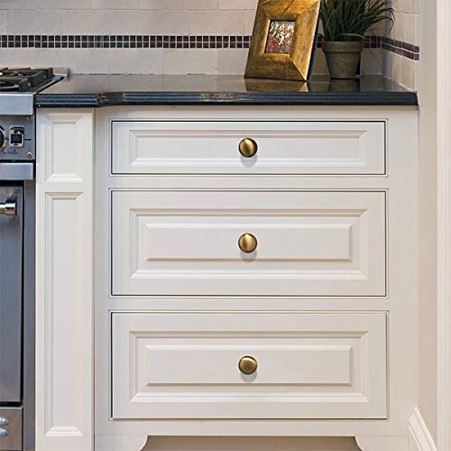 Champagne Bronze Solid And Round Cabinet Knobs Kitchen Drawer Dresser Pull Handles 1.2'' Diameter Mushroom Shape-25 Pack #TOP5