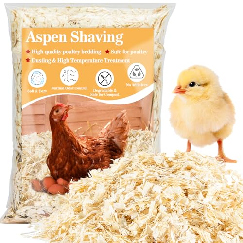 31OZ Sukh Chicken coop Bedding - Aspen shavings Animal Bedding as Chicken Supplies for Chicken House Bedding winterizing Nesting for Small pet Guinea...