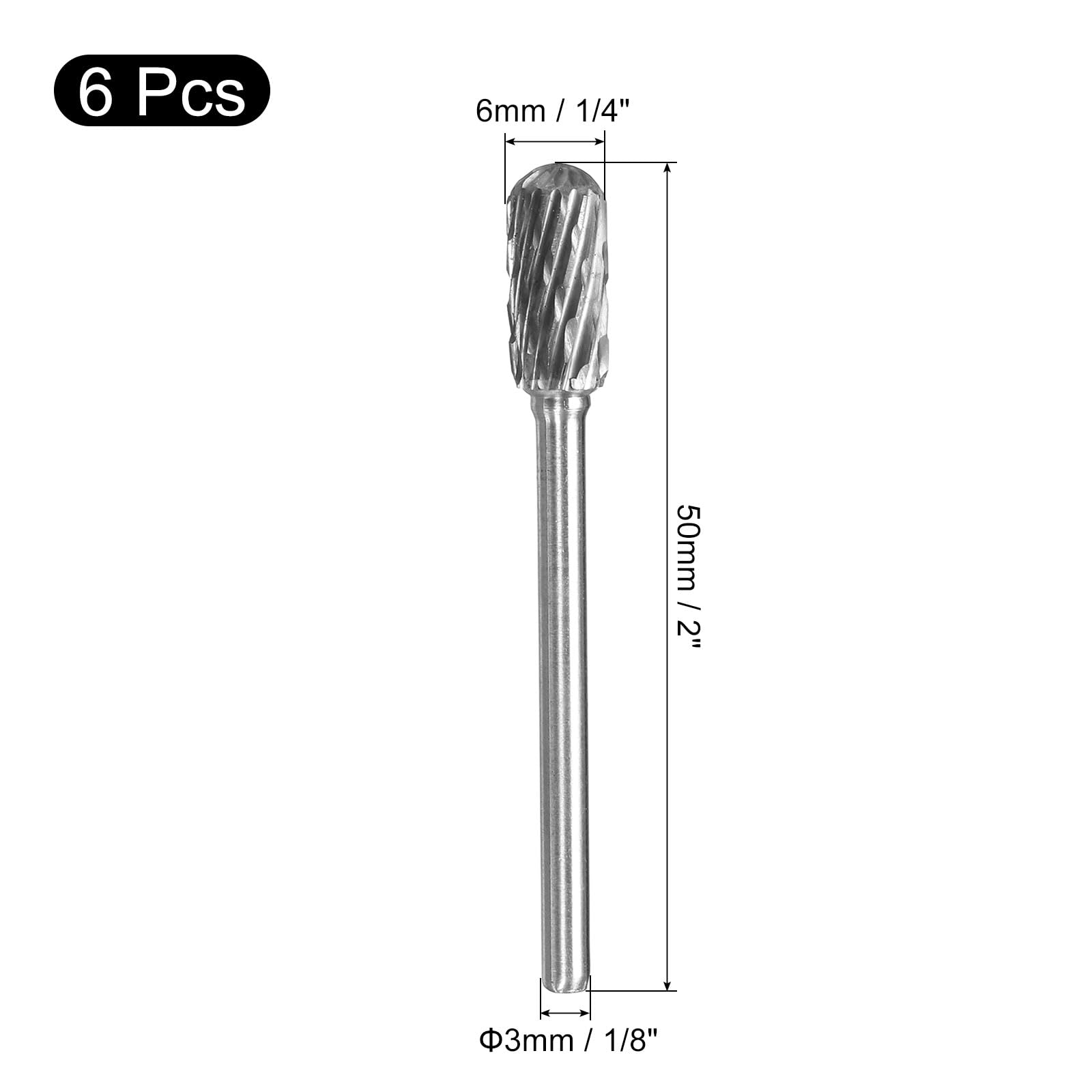 uxcell Tungsten Carbide Rotary Files 1/8