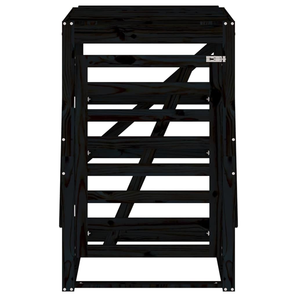 Cobertizo para Cubos de Basura Madera Pino Negro 84x90x128,5 cm,Casa y jardín,Productos del hogar,Accesorios para contenedores de residuos,Soportes para contenedores de residuos,23kg-825104
