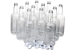 Hypothermias Dozen Long Neck Quart (32 Fl oz, 946ml) Plastic Bottles with Screw on Lids