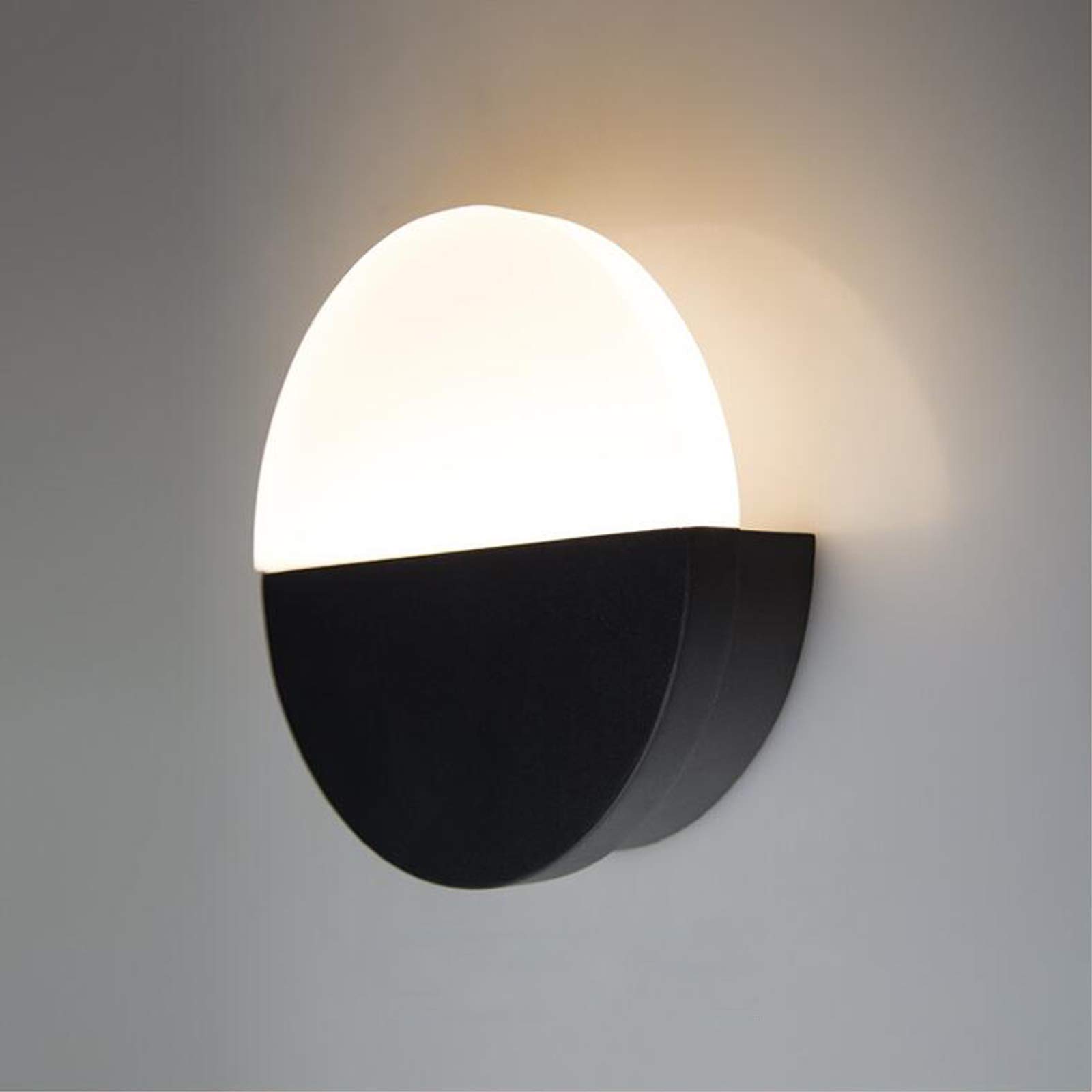 Chrasy Appliques Murales LED Décoratif 4W Applique murale LED Ronde Moderne Créatif en Fer Lampe Murale Coucher de Soleil Applique Lumiaire Blanc Chaud (Noire)