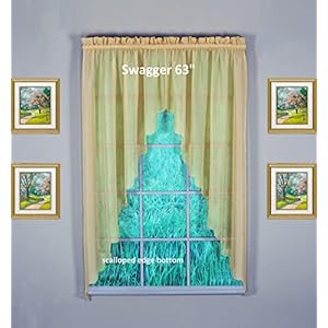 Todays curtain emelia original voile swagger pair 63 gold 90 w x 63 l  urban country home decor