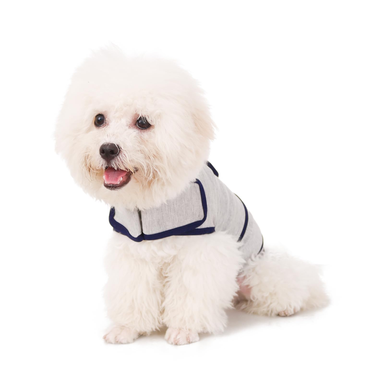BalancePaw Dog Anxiety Relief Vest - Breathable Calming Coat for Thunderstorms, Travel, Fireworks & Vet Visits (S, Light G...