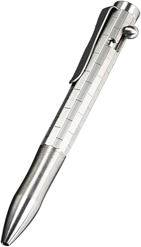 Hamans Bolígrafo de titanio Bolt Action Pen 4.92" con clip de bolsillo, tamaño compacto recargable Hamans Bolígrafo de titanio Bolt Action Pen 4.92" con clip de bolsillo, tamaño compacto recargable