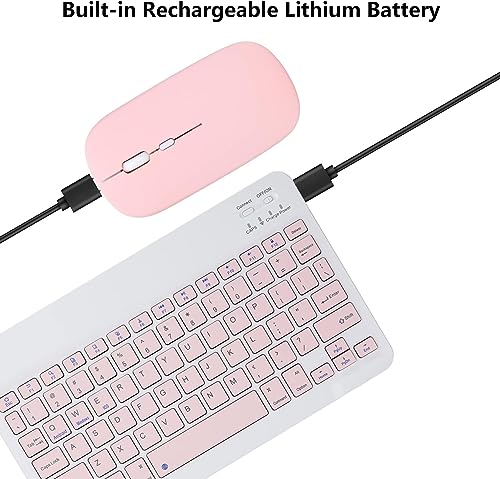 Image of Rechargeable Bluetooth Keyboard and Mouse Combo, Universal Ultra-Slim Wireless Keyboard Mouse Set for Android Windows 1Pad 1Phone Samsung Tablet Portable Compact Keyboard Set
