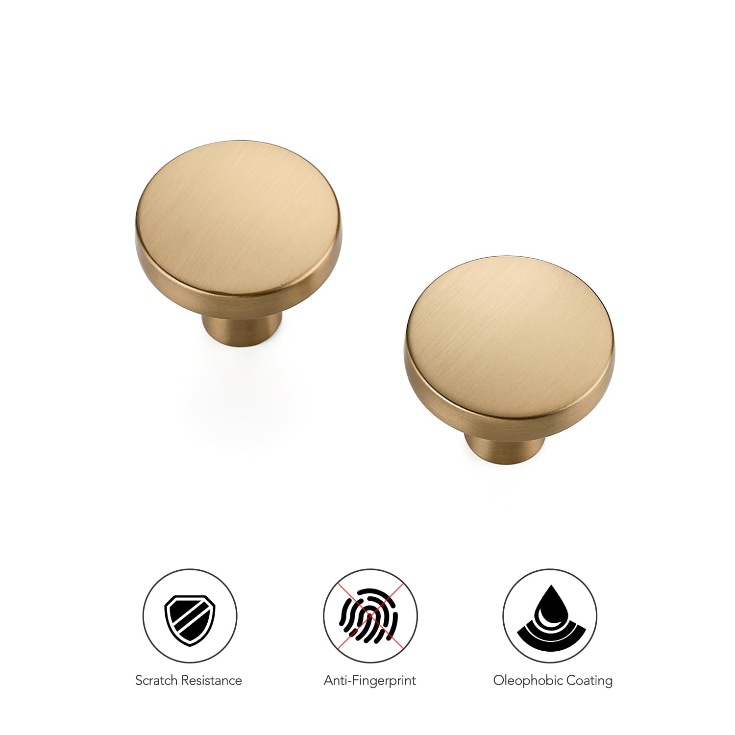 Ravinte Champagne Bronze Cabinet Knobs Solid Pulls Single Hole 30 Pack — Amazon image 9
