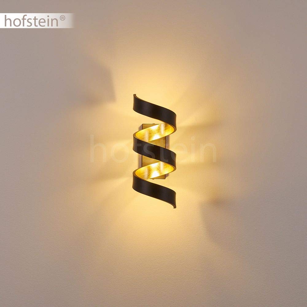 LED Wandlampe Rezat, Wandleuchte aus Metall in Schwarz/Gold, Wandstrahler 3-flammig, 3 x 3 Watt, 450 Lumen, 3000 Kelvin (warmweiß), Innenwandleuchte m. Lichteffekt an der Wand