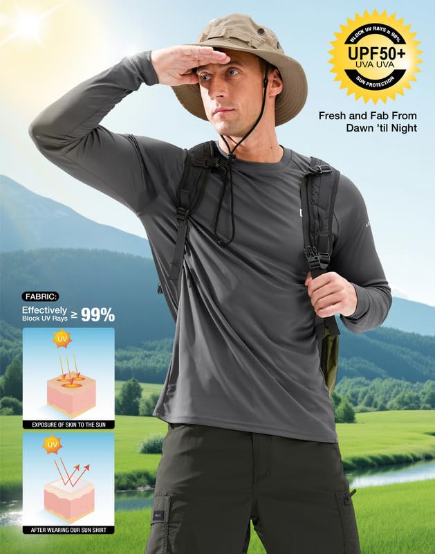 Image of Men's Sun Protection Long Sleeve Shirts UPF 50+