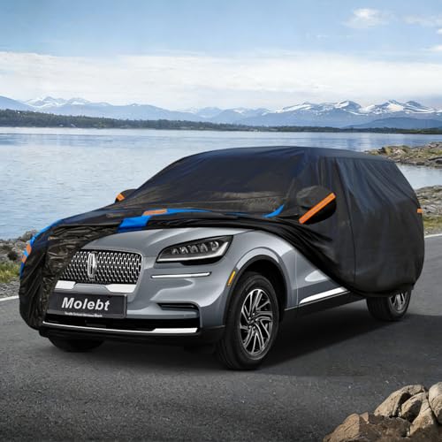 Image of Custom Fit SUV Car Cover for Lincoln Aviator (2002-2026), Upgraded Waterproof All Weather Outdoor Auto Cover with Driver Door Zipper & Mirror Pockets, UV /Snow /Dust Protection
