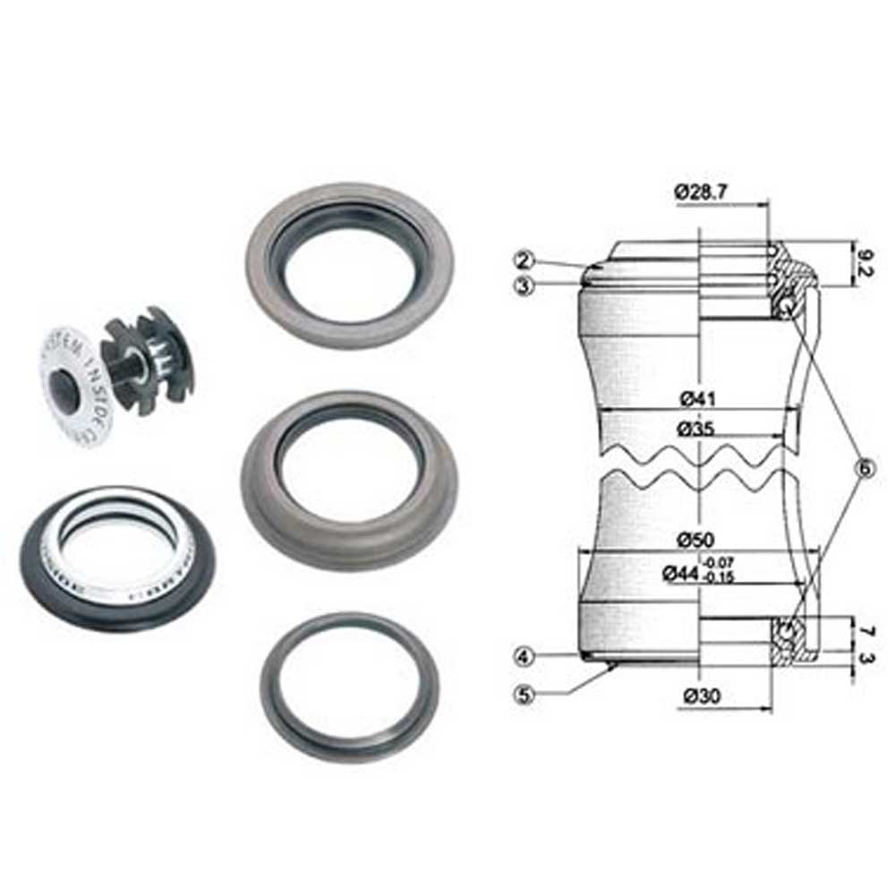 SERIE STERZO BICI 1''1/8 A-HEAD SET ACCIAIO HEAD PART TECKNO