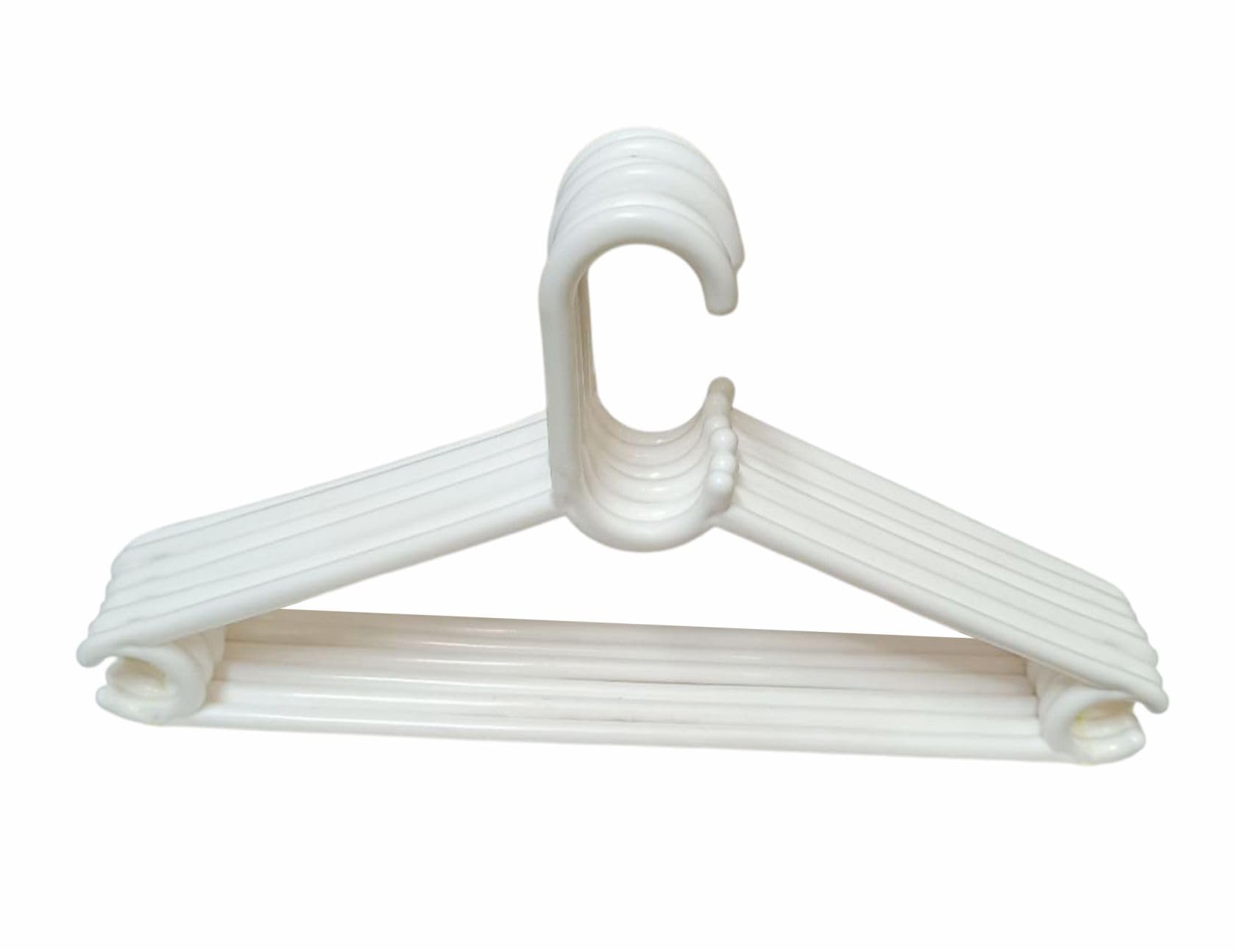 Dira Premium Unbreakable Plastic Clothes Hanger for Wardrobe Heavy Duty Lightweight Hanger for Hanging Shirts, Suits, Jackets & Pants, Non-Slip Shoulders Hangers (Set of 6, White)-image-30