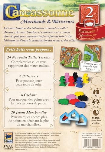 Carcassonne Extension n°2 : Marchands et bâtisseurs Asmodee - vue 7