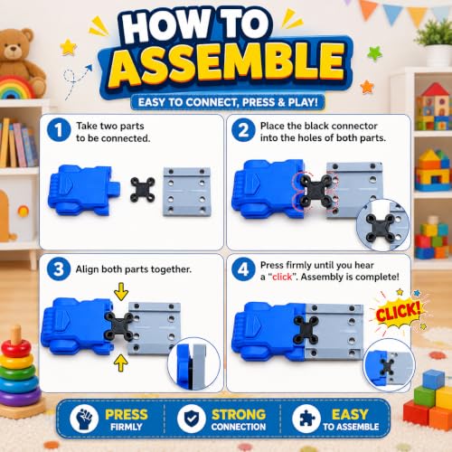 Image of WISHKEY Car Launcher Toys for Kids Parking Lot Toy for Kids 3+ Years, DIY Engineering Garage Playset with Die-Cast Car, Building Track, Launcher, Pretend Play Activity, Birthday Gift for Boys Blue