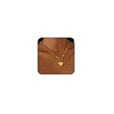 Gold Necklace for Women,18K Gold Plated Pendant Necklace Medallion Coin Heart Chain Toggle Necklace for Women Jewelry