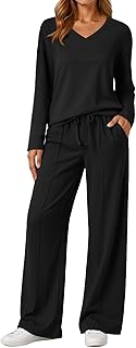 AUTOMET Women's Wide Leg Sweat Suit Set