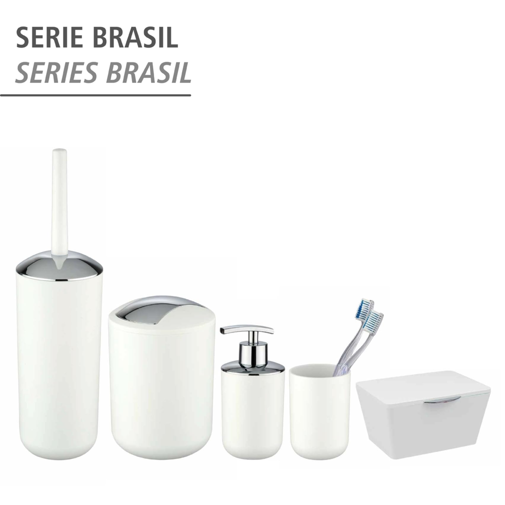 WENKO Mini Poubelle Salle De Bain Inca 2L Blanc - Poubelle à Couvercle Basculant