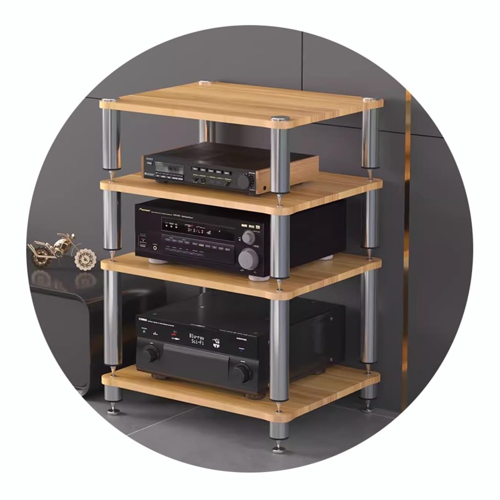 Scaffale AV HiFi per componenti audio e video, supporto a 2/3/4 livelli con piedini ammortizzanti – perfetto per giradischi, apparecchiature audio e home theater