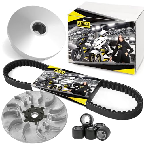Area1 Variomatique de rechange + poulie + courroie trapézoïdale 50 cm³ 2 temps (cylindre couché) compatible avec Speedfight 3 4 Jetforce Citystar Django Elystar...