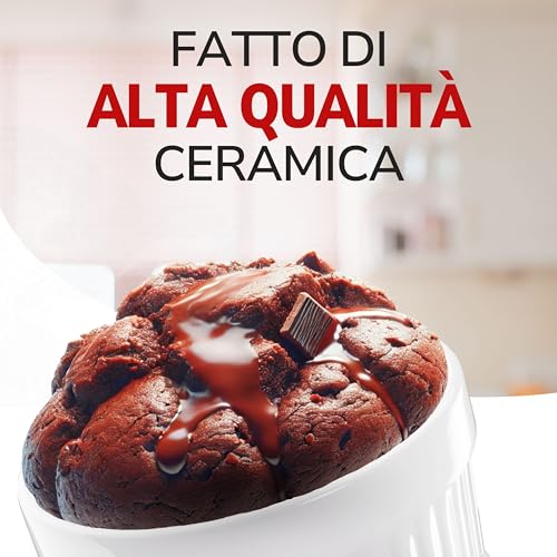 ToCi, pirottini bianchi per crème brûlée, 9 cm, anche per soufflé di cioccolato e altre ricette, in ceramica, Ceramica, Giallo, Confezione da 6 - immagine 5