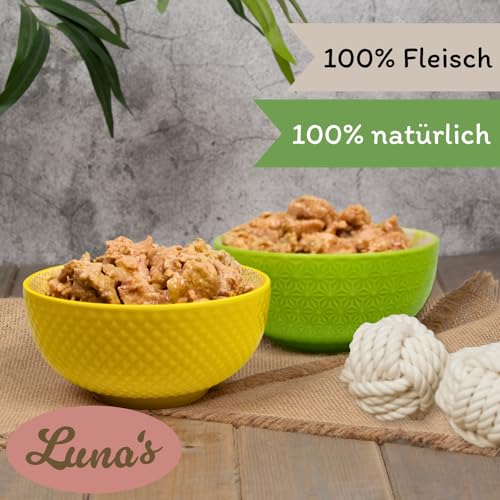 Lecker.Pet® | 24 x 400 g Lecker.Pet® Gino's, Josie's, Luna's & Paula's 100% Fleisch & Gemüse Hundefutter Nassfutter Mix - je Sorte 6 Dosen | Natürlich & ohne Zusatzstoffe | Reich an Proteinen