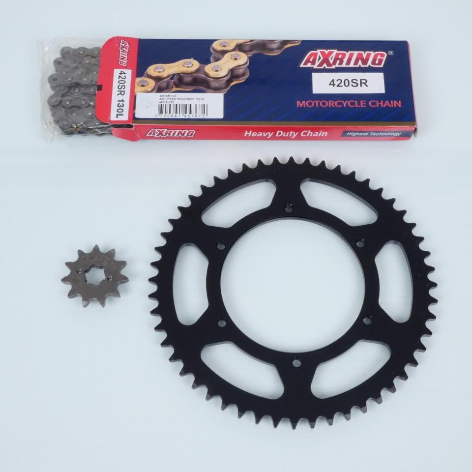 Kit chaîne Axring compatible avec moto Gilera 50 SMT Racing 2011 à 2012 11x52 Pas 420
