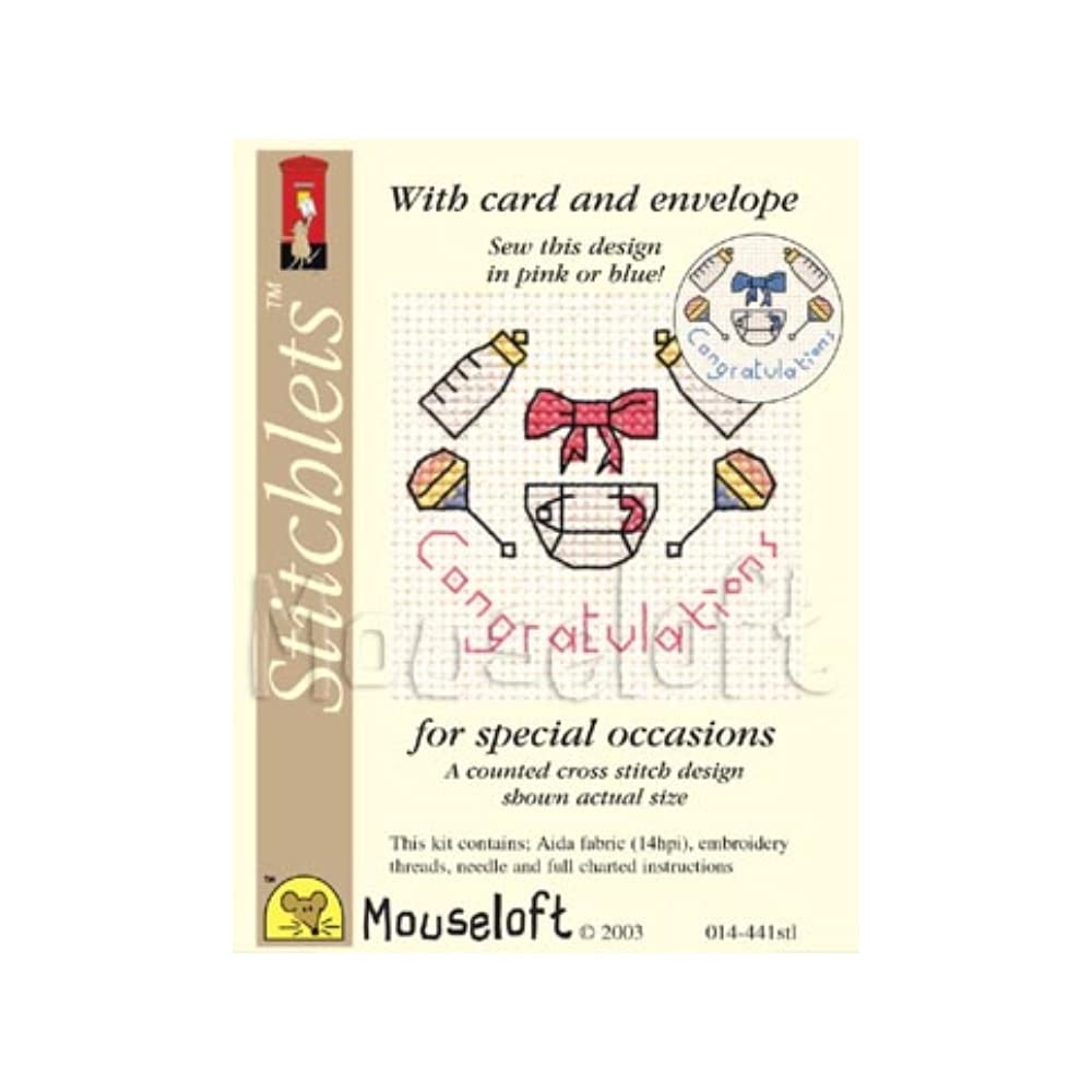 Mouseloft cross stitchlet Congratulations