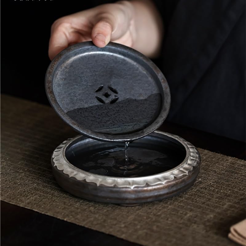 Plateau à thé rond en céramique pour service de table Kung Fu et décoration de salon