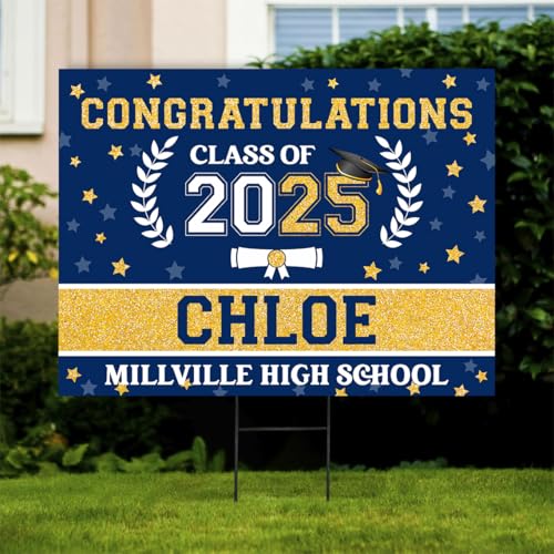 Personalized Graduation Yard Sign 2025, Class Of 2025 Sign, Senior 2025 Yard Sign, Congrats Grad Yard Sign, Senior High School Graduate Sign, College Graduation Sign, Graduation 2025 Yard Sign 14