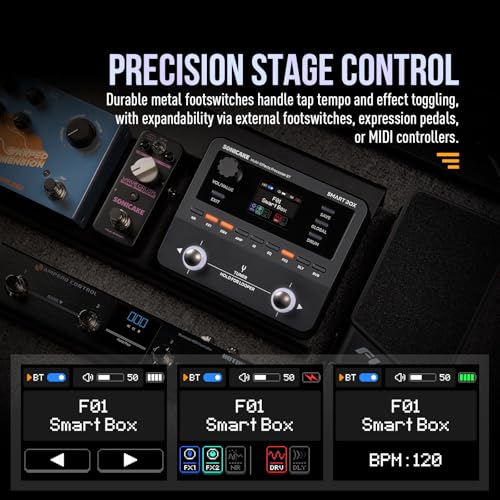 Image of SONICAKE QME-20 Smart Box - Multi Effects Pedal for Guitar with 130+ Effects, NAM /IR Support, Looper, Built-in Tuner /Metronome, Portable Effects Processor with USB Audio Interface, Stereo Output