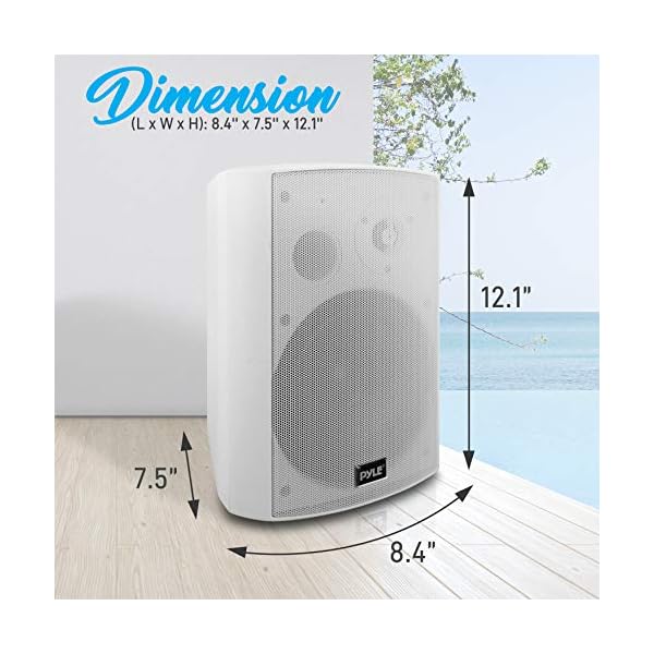 Outdoor-Wall-Mount-Patio-Stereo-Speaker-Waterproof-Bluetooth-Wireless-No-Amplifier-Needed-Portable-Electric-Theater-Sound-Surround-System-for-Home-Party-Cabinet-Enclosure-Pyle-PDWR61BTWT-White Outdoor-Wall-Mount-Patio-Stereo-Speaker-Waterproof-Bluetooth-Wireless-No-Amplifier-Needed-Portable-Electric-Theater-Sound-Surround-System-for-Home-Party-Cabinet-Enclosure-Pyle-PDWR61BTWT-White