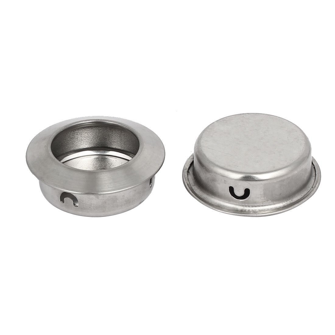 2 Tiradores De Anillo Empotrados En Acero Inoxidable - 50x50mm, Color Latón, Para Muebles Y Barcos