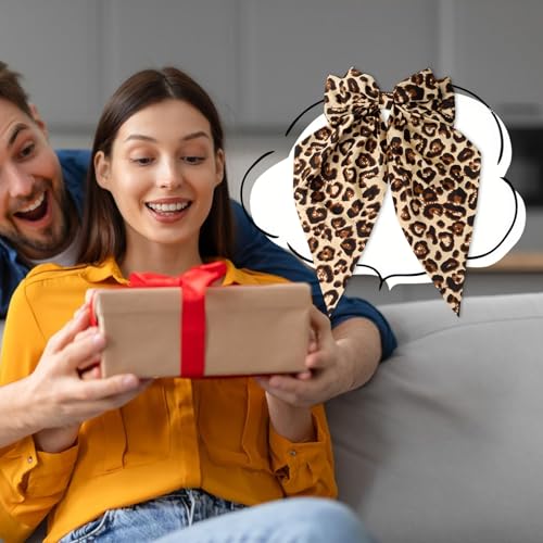 Lazo grande para cabello con estampado de leopardo miniatura 6
